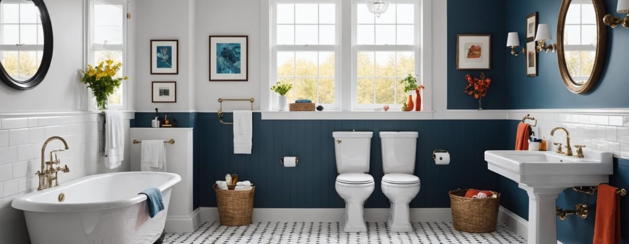 classic white bathroom suites vs bold colours in glasgow